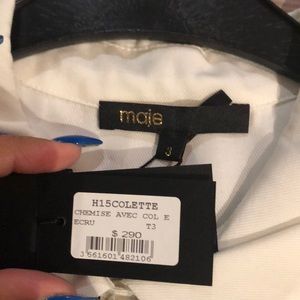 Maje blouse with 100% silk ribbon/tie